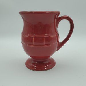 Longaberger Pottery Woven Traditions Paprika Red Latte Mug Pedestal Footed Mug